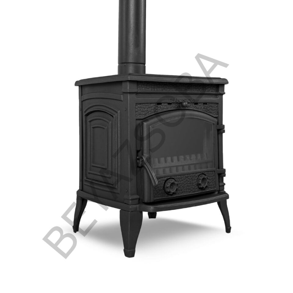 FS-016YK Flame Stove Sirius Star Yan Kapaklı Döküm Soba: Yüksek Verimli, A Sınıfı Odun Kömür. FS-16YK