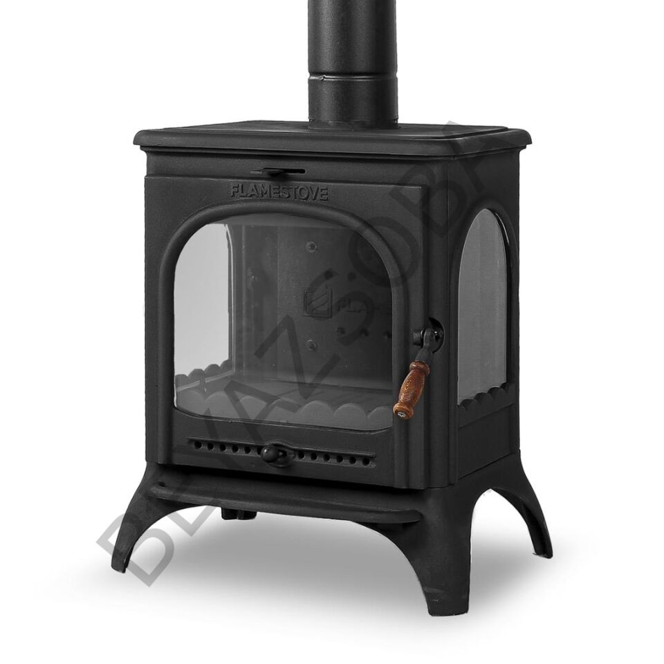 FS-022 Flame Stove Modena Lux 3 Camlı Döküm Soba: Yüksek Verimli, Kül Boşaltmalı FS-022