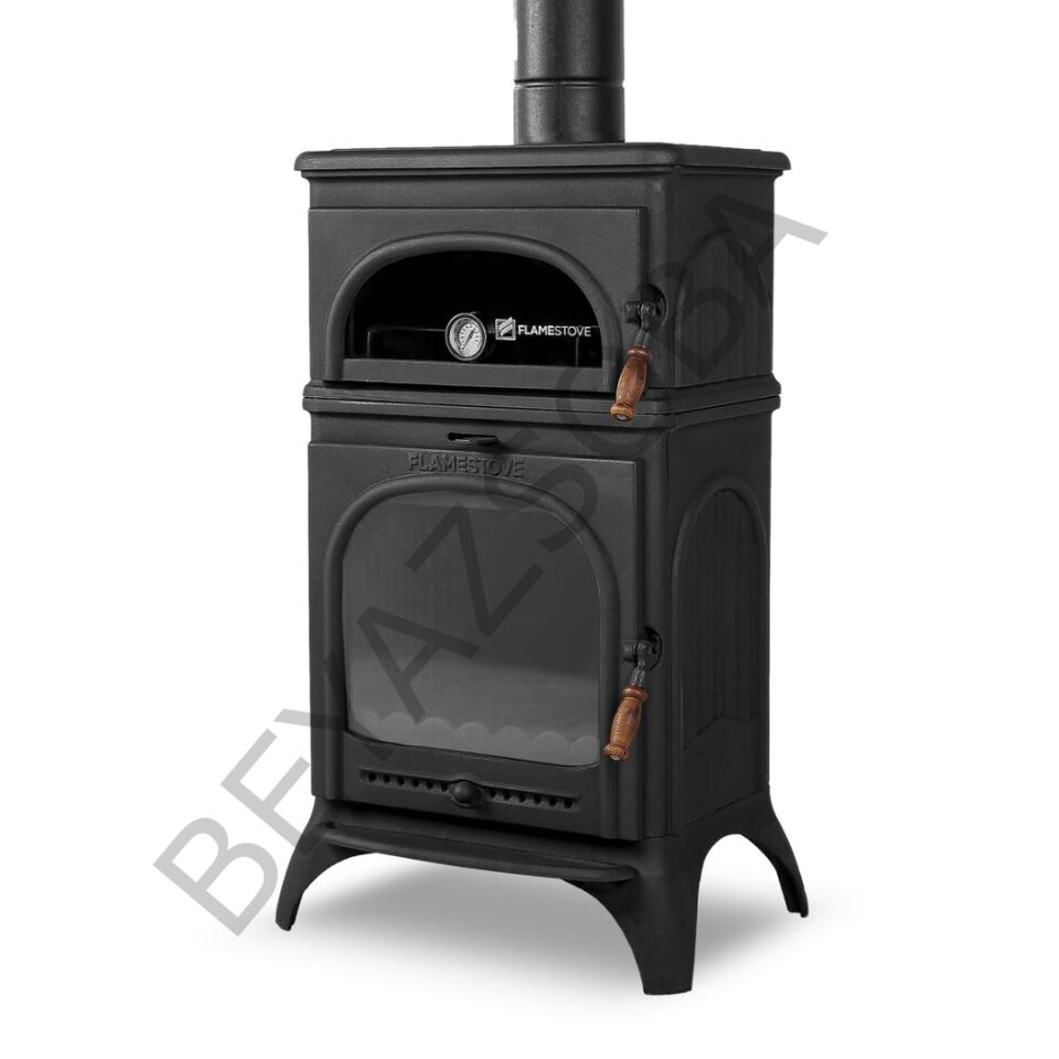 FS-023 Flame Stove Modena Fırınlı Döküm Soba, Yüksek Verimli Odun Kömür Sobası