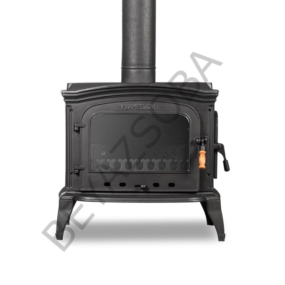 FS-032YK Flame Stove Altara Lüx Yan Kapaklı Döküm Soba A Sınıf Enerji Odun Kömür Sobası